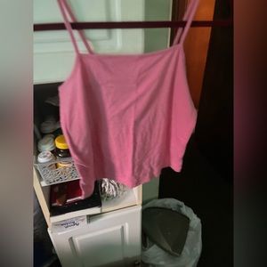 Pink wild fable crop tank top size large